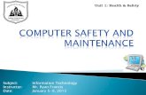 Lesson 1   computer safety and maintenance