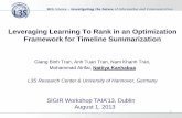 Leveraging Learning To Rank in an Optimization Framework for Timeline Summarization