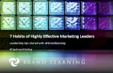 7 habits of highly effective marketing leaders | Brand Learning