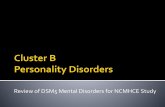 Cluster B Personality Disorders for NCMHCE Study