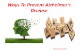 Ways to Reduce Alzheimer's Disease.