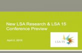 New LSA Research, LSA|15 Preview