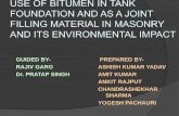 Use of bitumen in tank foundation and as a joint filling material