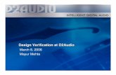 Design Verification at D2Audio