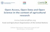 Open Access, Open Data and Open Science in the context of agricultural research