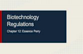 Biotechnology regulations ch. 12