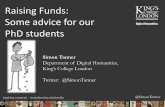 Raising Funds: some advice for our PhD students