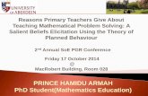Reasons Primary Teachers Give About Teaching Mathematical Problem Solving: A Salient Beliefs Elicitation Using the Theory of Planned Behaviour