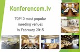 TOP10 most popular meeting venues in February 2015