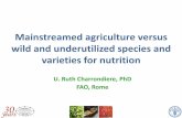 Mainstream agriculture vs wild and underutilized species for nutrition