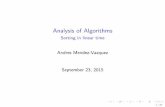 06 Analysis of Algorithms:  Sorting in Linear Time