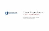 UX – A Way of Thinking, Lessons from the Real World
