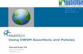 Using OWSM Assertions and Policies
