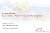 Aproximació a la nutrigenòmica i aplicacions en l'àmbit dels aliments funcionals / NUTREN-Nutrigenomics, David de Lorenzo
