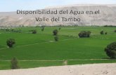 Disponibilidad de Recursos Hídricos en el Valle de Tambo e impacto del proyecto Tía María