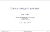 Ács Judit: Online soknyelvű szótárak