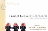 Lists for Leaders: List 9 -  Project Delivery Scorecard