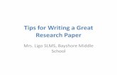 Tips for Writing a Great Research Paper