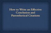 How to Write an Effective Conclusion and Parenthetical Citations