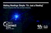 Making Meetings Simple:  "It's Just A Meeting"