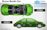 Green beetle car vehicle transportation top view powerpoint presentation slides.