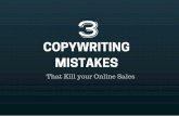 3 Copywriting Mistakes that Kill your Online Sales