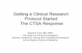 Getting a Clinical Research Protocol Started: The CTSA Response