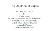 The doctrine of lapse by Dr. Zafar Iqbal