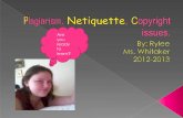 Plagiarism, netiquette, copyright issues rb