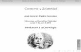 Presentación sobre Cosmología en la asignatura Geometría y Relatividad