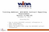 WIOA Contract Reporting