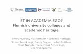 Et in academia ego? Flemish university colleges and academic heritage