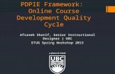 PDPIE Framework: Online Course Development Quality Cycle