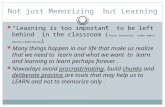 Not memorizing  but learning 1
