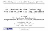 An Innovative NVM technology for Sub-0.25um SOC Applications