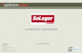 Sondage OpinionWay pour SeLoger.com - Le départ du foyer familial - 9 septembre 2014