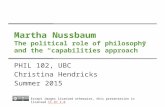 Martha Nussbaum on the political role of philosophy and the "capabilities approach"