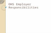 OHS - employer responsibilities