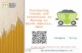 Purchasing Trends and Intentions in Mining in North America, 2015