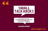 Best 30 nuggets from Small Talk Hacks @Speaking_Tips_