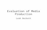 Evaluation of media production Leah