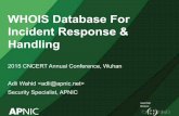 WHOIS Database for Incident Response & Handling