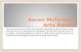 Aaron mcfarlane arts award