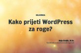 [SI] Kako prijeti WordPress za roge? - Delavnica Wordpress osnove