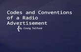 Codes & Conventions of a Radio Advertisement