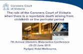Jodie Burns - Sharon Wade & Ruth Bergman - Coroners Court of Victoria - The role of the Coroners Court of Victoria when there is a reportable death during pregnancy childbirth and