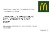 Korporativne komunikacije - velika preduzeća (Chapter 4 PR i McDonald`s)
