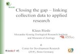 Closing the gap – linking collection data to applied research