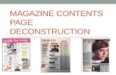 Magazine contents page deconstruction