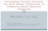 Leveraging Textual Features for Best Answer Prediction in Community-based Question Answering